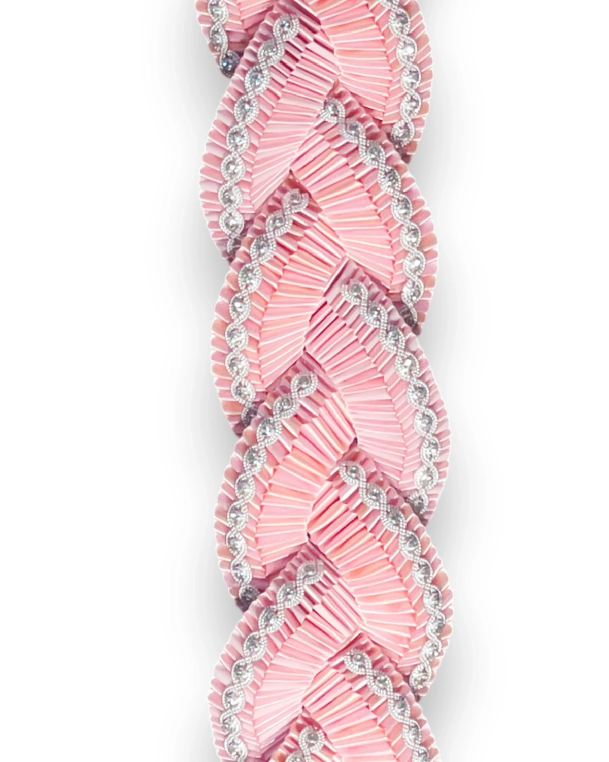 Blinged Triple Twisted Love Braid 7/8"– Premade Homecoming Mum Braid